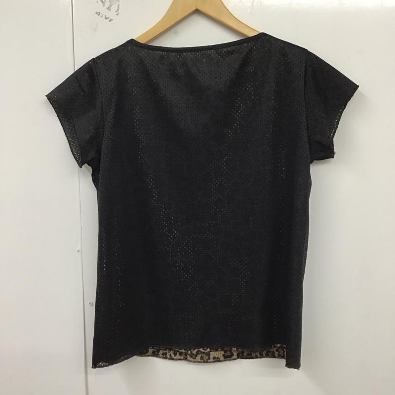 フェンディ FENDI カットソー 半袖 半袖カットソー プリントTシャツ クルーネックカットソー 90s リバーシブル 42 ヒョウ柄・レオパード柄 黒 / ブラック / レディース USED 古着 中古 10129747