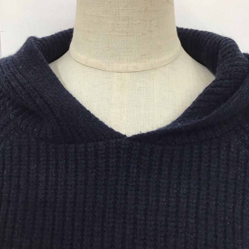 ザラ ZARA ニット、セーター 長袖 9667 126 105 フード付き M ボーダー柄 紺 / ネイビー / X 白 / ホワイト /  レディース USED 古着 中古 10115292