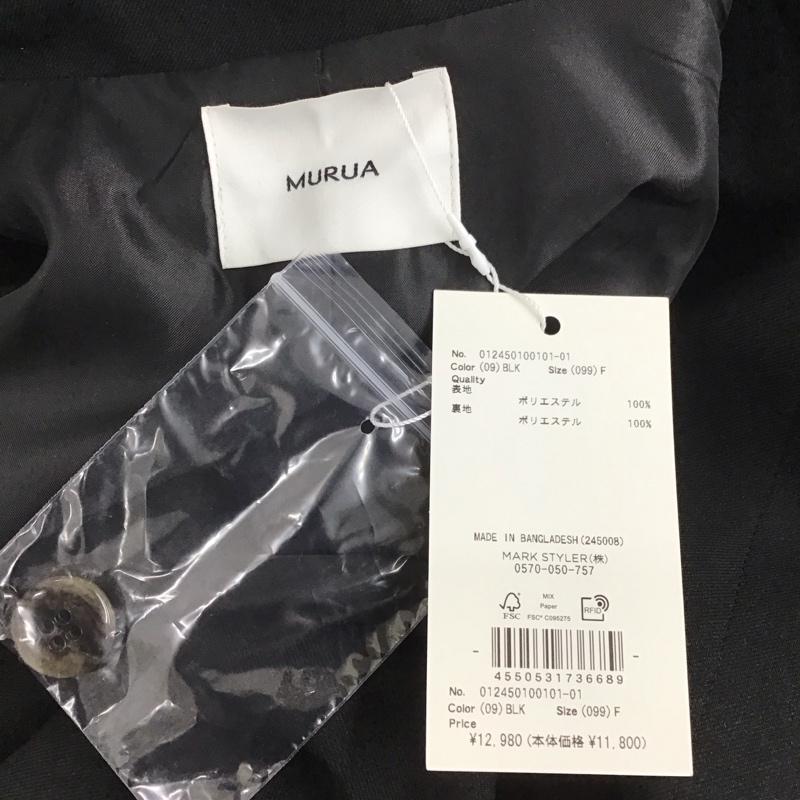 ムルーア MURUA ジャケット、上着 ジャケット、ブレザー 012450100101-01 シェイプウエストオーバージャケット タグ付き FREE 無地 黒 / ブラック / レディース USED 古着 中古 10123202