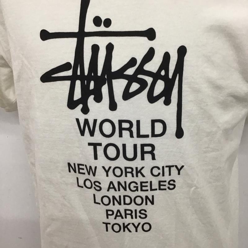 ステューシー STUSSY Tシャツ 半袖 半袖カットソー プリントTシャツ クルーネックカットソー M ロゴ、文字 白 / ホワイト / メンズ USED 古着 中古 10107987