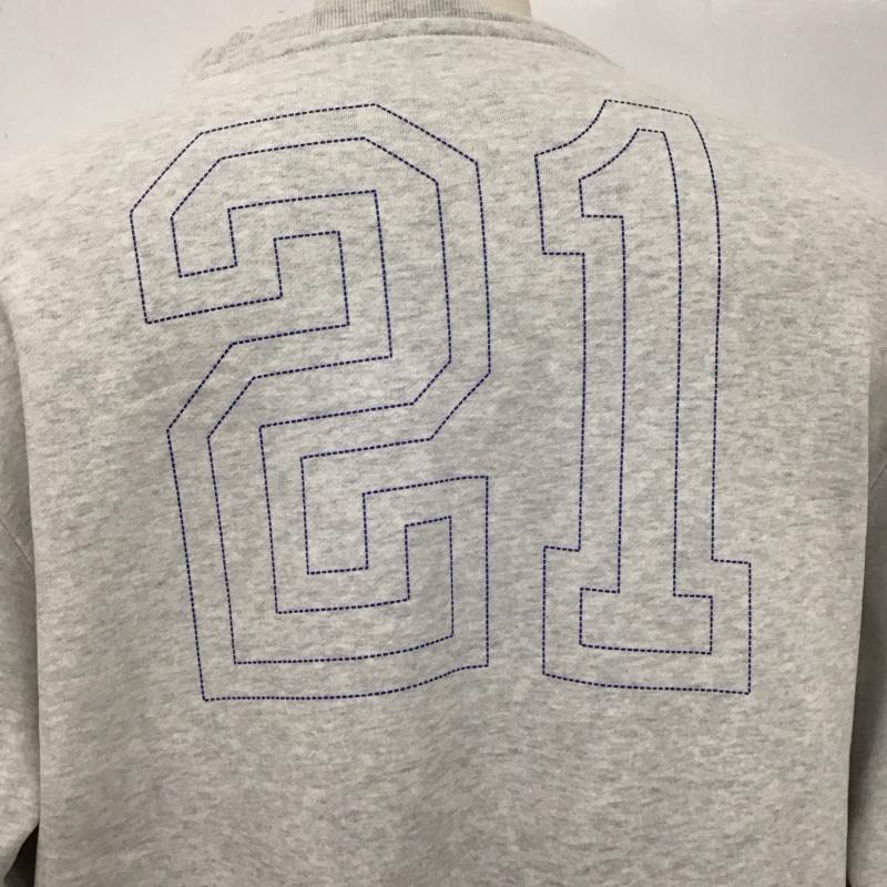 ステューシー STUSSY トレーナー 長袖 長袖トレーナー スウェット クルーネック リブスウェットカットソー L ロゴ、文字 灰 / グレー /  メンズ USED 古着 中古 10116620