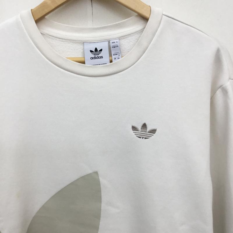 アディダス adidas トレーナー 長袖 JL8384 M ロゴ、文字 白 / ホワイト / メンズ USED 古着 中古 10138295