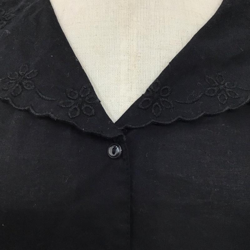 エヘカソポ ehka sopo シャツ、ブラウス 半袖 1710337 セーラーカラー FREE 刺繍 黒 / ブラック / レディース USED 古着 中古 10120420