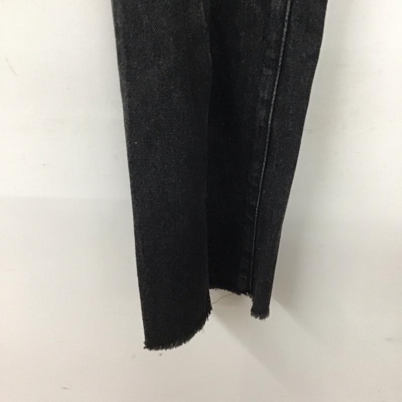 ローリーズファーム LOWRYS FARM パンツ デニム、ジーンズ サイドスリット L 無地 黒 / ブラック / レディース USED 古着 中古 10137186