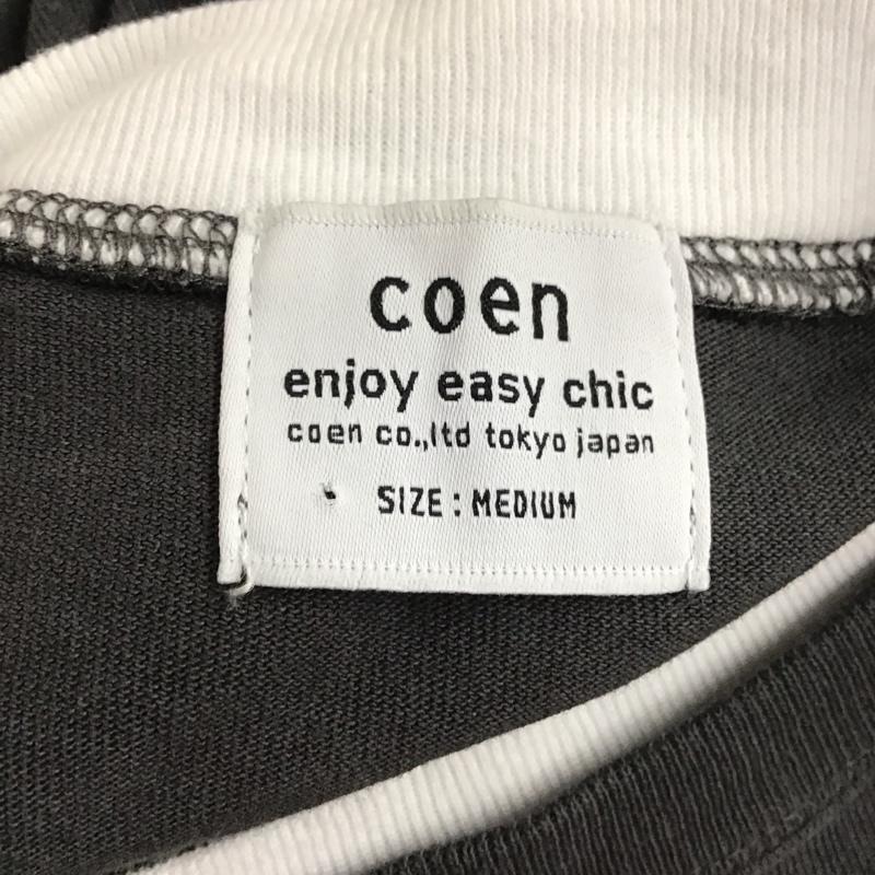コーエン coen Tシャツ 半袖 7625-610-0200 USAコットンレイヤード5分袖 M 無地 チャコールグレー / チャコールグレー / X 白 / ホワイト / レディース USED 古着 中古 10116806