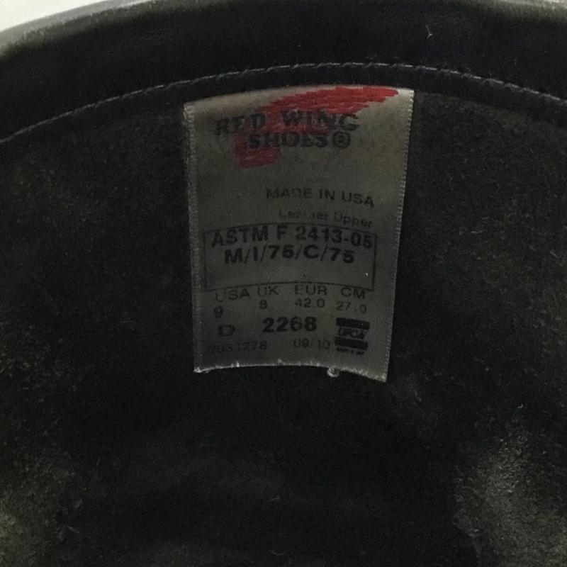 レッドウィング RED WING ブーツ エンジニアブーツ 2268 9D レザー US:9 無地 黒 / ブラック / メンズ USED 古着 中古 10117603