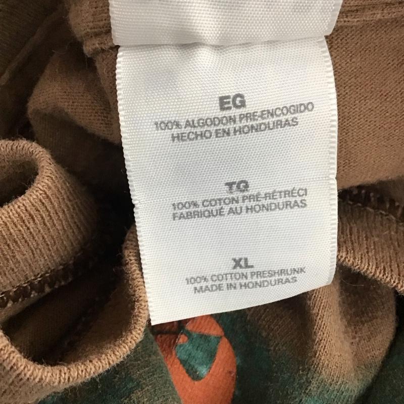 ギルダン GILDAN Tシャツ 半袖 古着 半袖カットソー プリントTシャツ クルーネックカットソー 90s XL プリント 茶 / ブラウン / メンズ USED 古着 中古 10115947