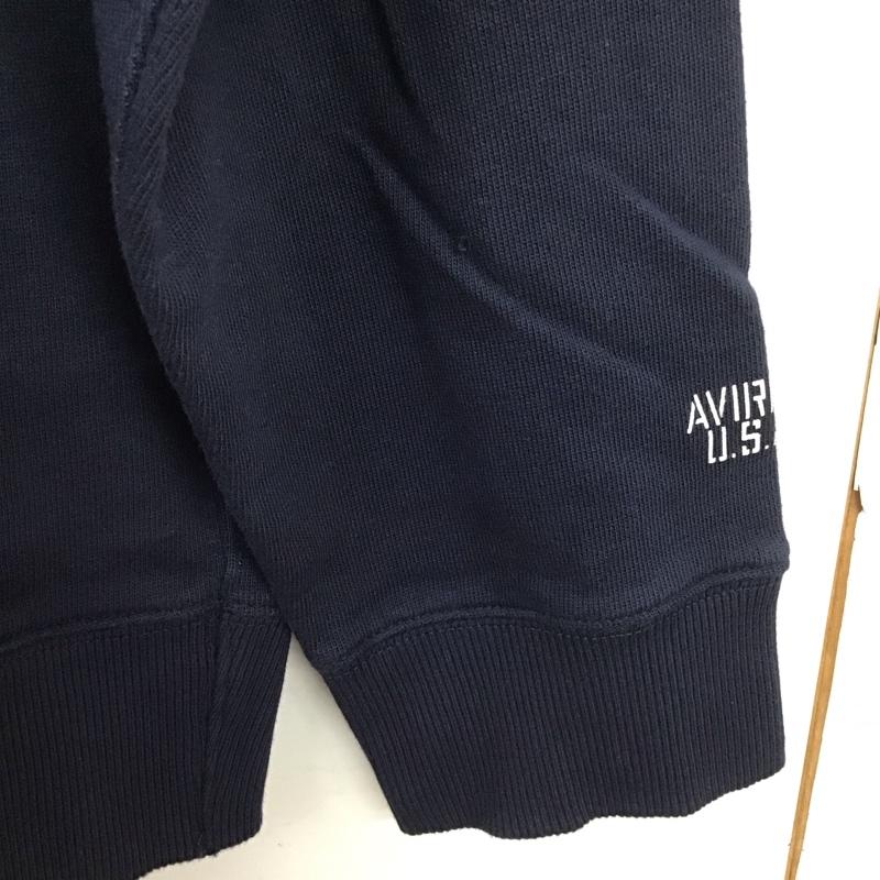アヴィレックス AVIREX トレーナー 長袖 長袖トレーナー スウェット クルーネック プルオーバー XXL 無地 紺 / ネイビー / メンズ USED 古着 中古 10138145