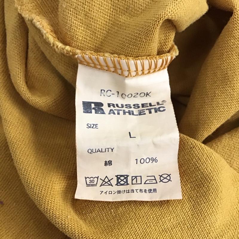 ラッセルアスレティック Russell Athletic Tシャツ 半袖 半袖カットソー 無地Tシャツ クルーネックカットソー L 無地 黄 / イエロー / メンズ USED 古着 中古 10132572