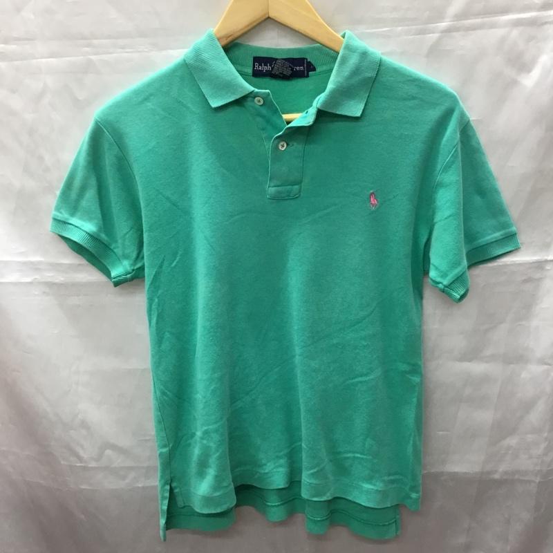 ラルフローレン RALPHLAUREN ポロシャツ 半袖 半袖カットソー プリントTシャツ クルーネックカットソー M ロゴ、文字 薄緑 / ライトグリーン /  メンズ USED 古着 中古 10113307