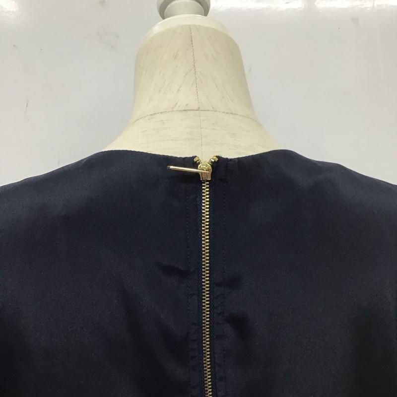 ザラベーシック ZARA BASIC シャツ、ブラウス 半袖 半袖シャツ ノーカラーシャツ クルーネック XS 無地 紺 / ネイビー / レディース USED 古着 中古 10126948