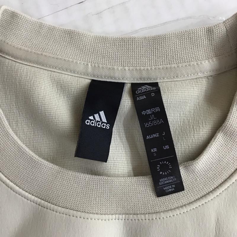 アディダス adidas トレーナー 長袖 HF0042 W MET NEW クルースウェット L ロゴ、文字 ベージュ / ベージュ / X 橙 / オレンジ / レディース USED 古着 中古 10116510