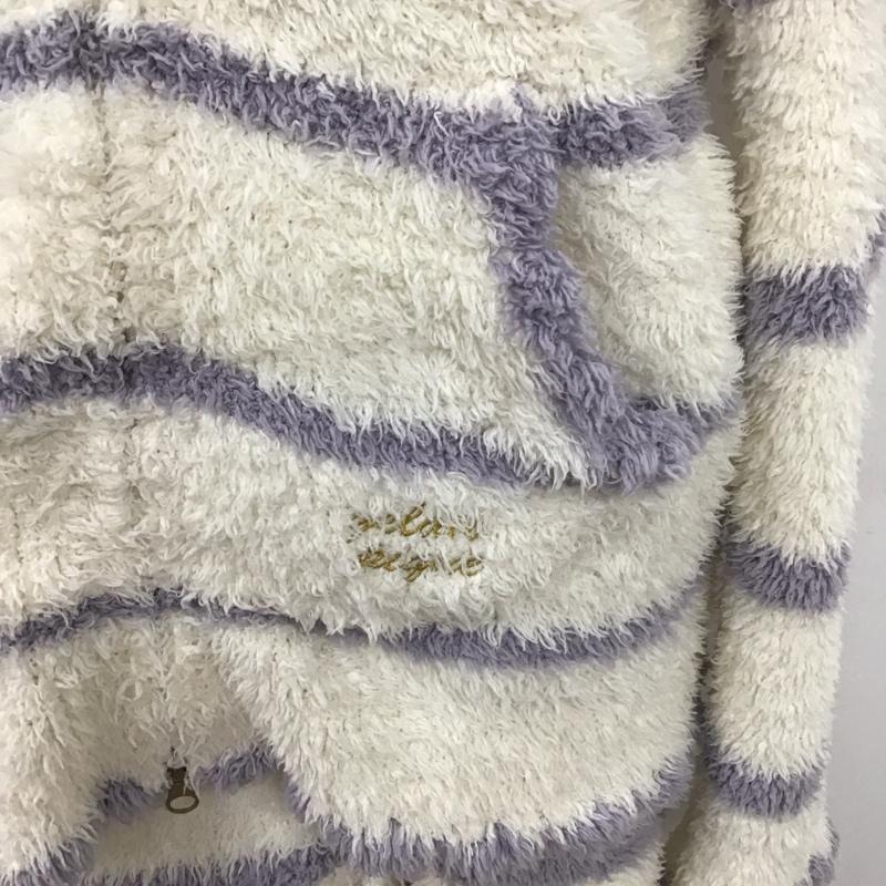 ジェラートピケ gelato pique セットアップ セットアップ セットアップ ルームウェア ジップアップパーカー ショートパンツ FREE ボーダー柄 白 / ホワイト / X 紫 / パープル / レディース USED 古着 中古 10134114