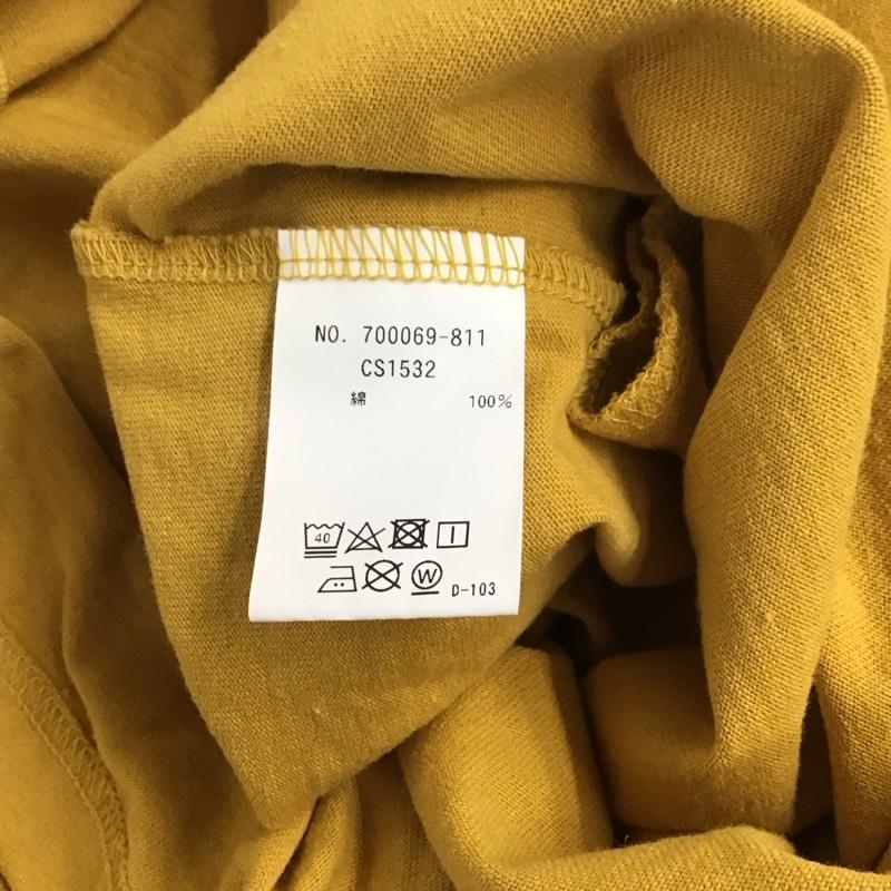 ハリウッドランチマーケット H.R MARKET ワンピース ひざ丈スカート 700069-811 カットソー 半袖 コットン ロゴ、文字 マスタード / マスタード / レディース USED 古着 中古 10130615