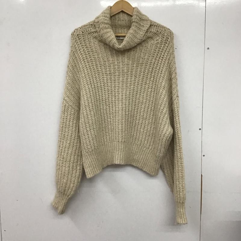ザラ ZARA ニット、セーター 長袖 6771 145 712 タートルネック M 無地 アイボリー / アイボリー / レディース USED 古着 中古 10138626