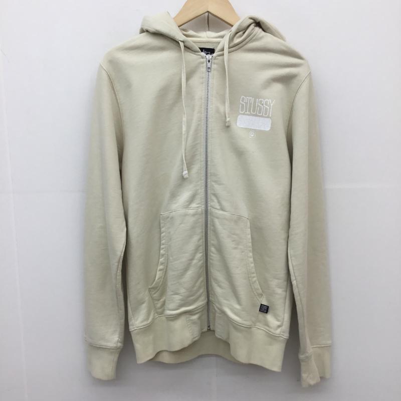 ステューシー STUSSY パーカー 長袖 ジップパーカー S ロゴ、文字 X プリント ベージュ / ベージュ / メンズ USED 古着 中古 10128165