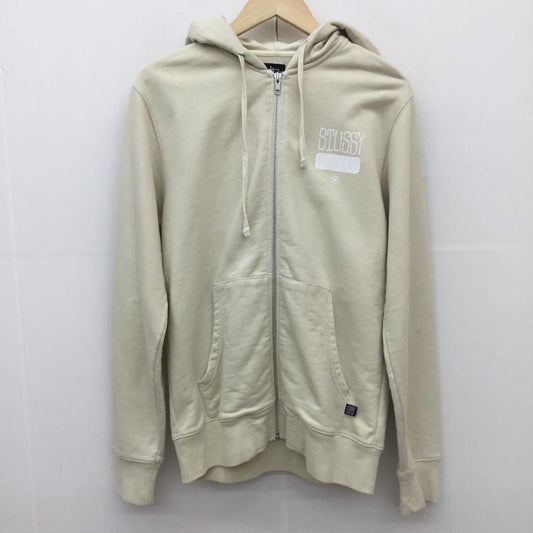 ステューシー STUSSY パーカー 長袖 ジップパーカー S ロゴ、文字 X プリント ベージュ / ベージュ /  メンズ USED 古着 中古 10128165