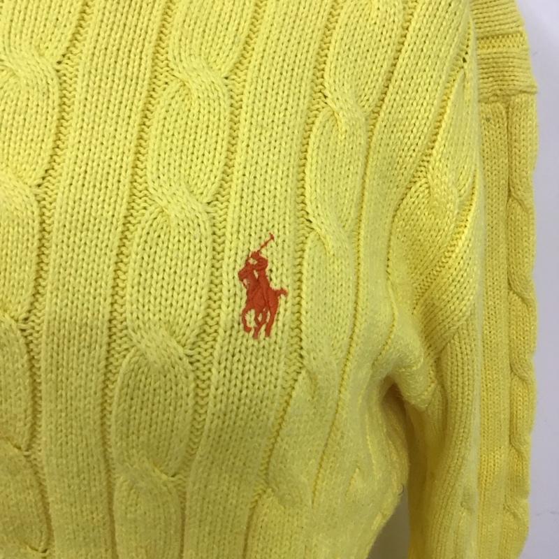 ポロラルフローレン POLO RALPH LAUREN ニット、セーター 長袖 M 無地 黄 / イエロー / レディース USED 古着 中古 10125021