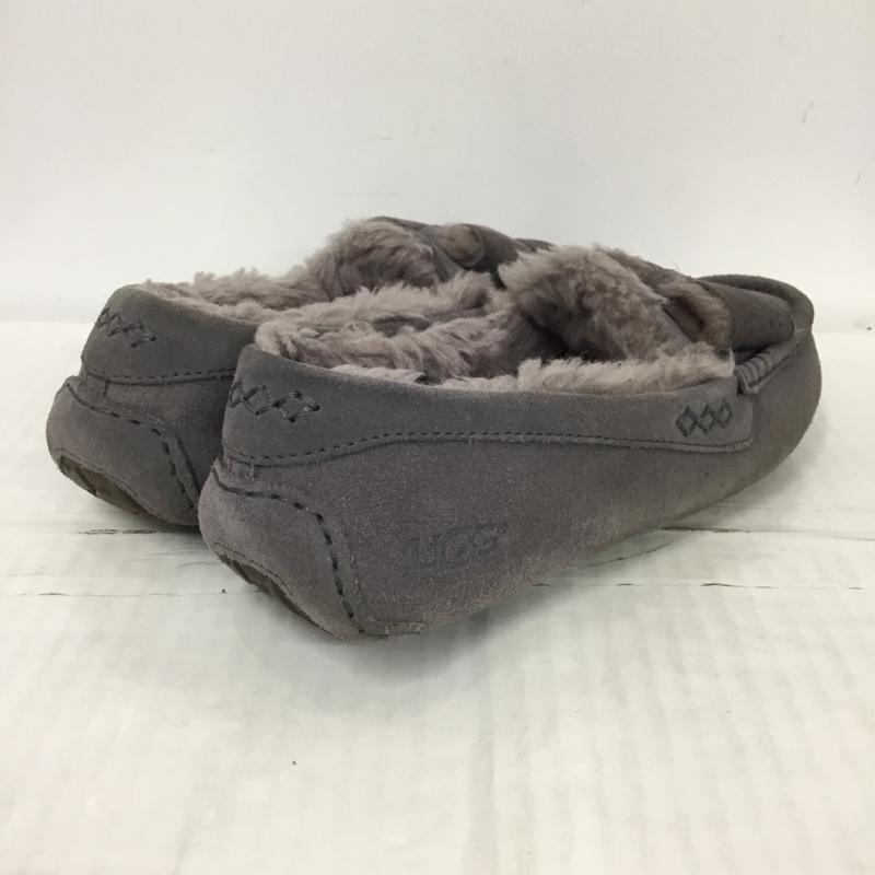 アグ UGG カジュアルシューズ カジュアルシューズ 1013986 W ANSLEY TWINFACE BOW リボン モカシン 24cm USA7 箱有 24.0cm ロゴ、文字 灰 / グレー / レディース USED 古着 中古 10123993