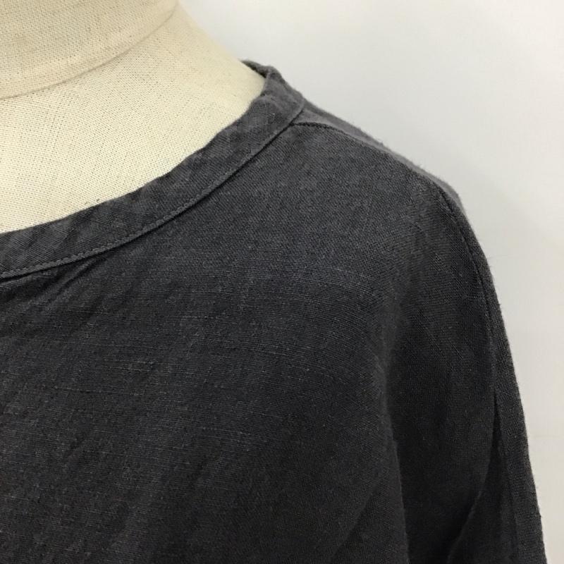 古着 USED シャツ、ブラウス 長袖 LAITERIE LBT-103 ヘンリーネックプルオーバー リネン 無地 黒 / ブラック / レディース USED 古着 中古 10116488