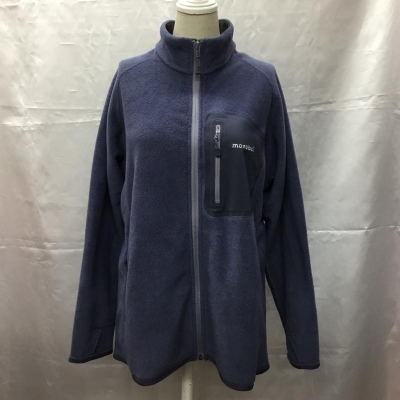 モンベル mont-bell ジャケット、上着 ジャケット、ブレザー 1106592 クリマプラス100ジャケット フリース L ロゴ、文字 紺 / ネイビー / レディース USED 古着 中古 10107331