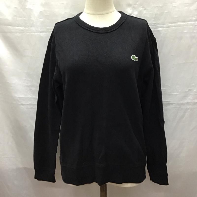 ラコステ LACOSTE トレーナー 長袖 36 無地 黒 / ブラック / レディース USED 古着 中古 10123408