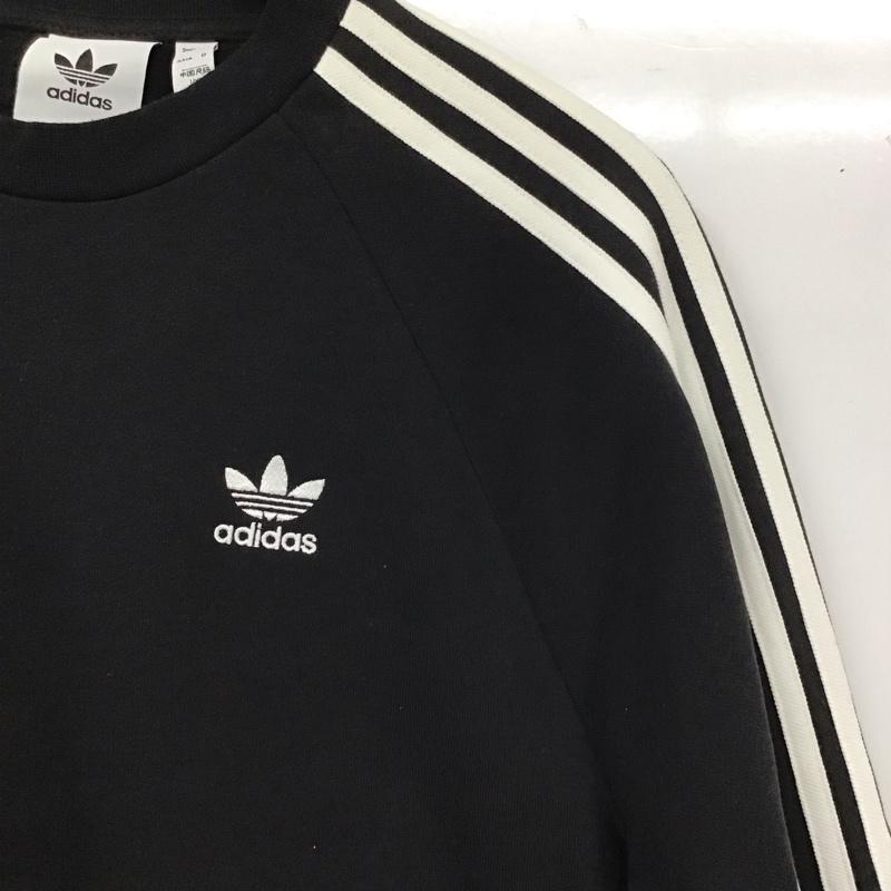 アディダス adidas トレーナー 長袖 gn3487 アディカラークラシックス3ストライプクルースウェット スポーツウェア XS ロゴ、文字 黒 / ブラック / メンズ USED 古着 中古 10124715
