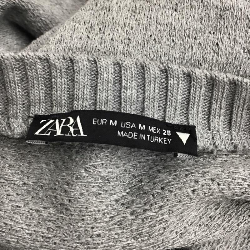 ザラ ZARA ニット、セーター 長袖 クロップド丈 M 無地 灰 / グレー / レディース USED 古着 中古 10122030