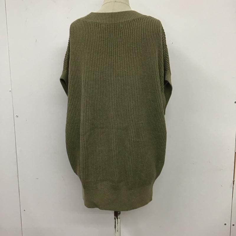 ニジュウサンク 23区 ベスト ベスト Vネック コットン リネン 38 無地 カーキ / カーキ / レディース USED 古着 中古 10119372