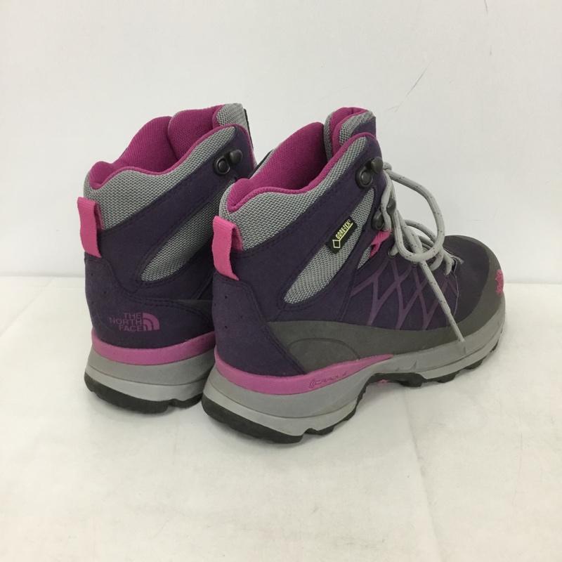 ザノースフェイス THE NORTH FACE アウトドアシューズ アウトドアシューズ 557866 トレッキングシューズ 24cm 24.0cm ロゴ、文字 紫 / パープル / X 灰 / グレー / レディース USED 古着 中古 10138543
