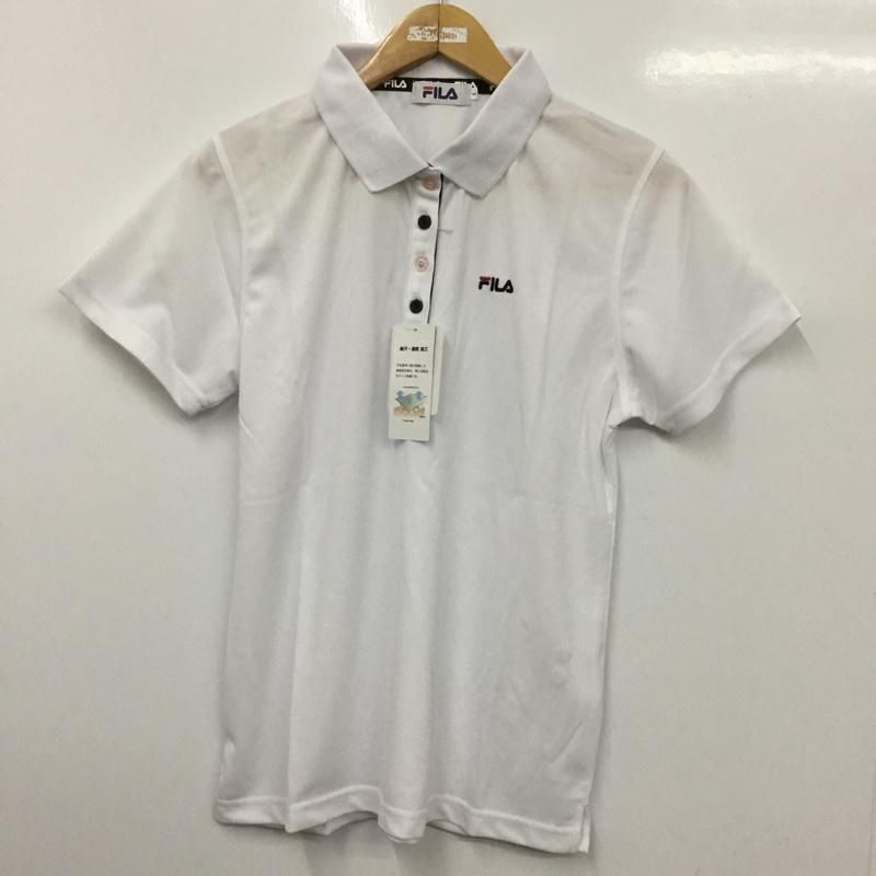 フィラ FILA ポロシャツ 半袖 FL1667 速乾 吸汗 タグ付き L ロゴ、文字 白 / ホワイト / レディース USED 古着 中古 10133061