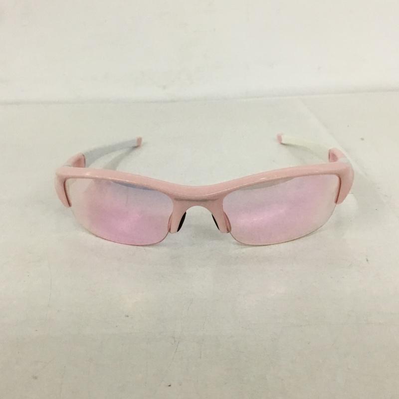 オークリー OAKLEY めがね・サングラス サングラス 03-886J FLAK JACKET スポーツサングラス ミラーレンズ 箱有 ロゴ、文字 桃 / ピンク / X 白 / ホワイト / メンズ USED 古着 中古 10129391