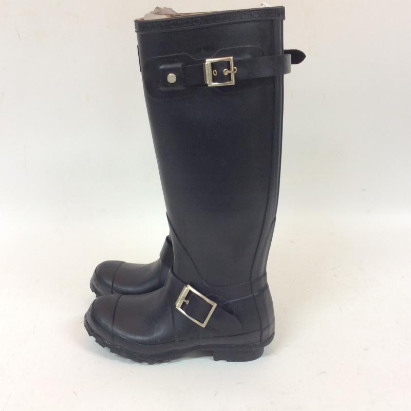 ハンター HUNTER 長靴、レインシューズ 長靴、レインシューズ Jimmy Choo/コラボ US:5 無地 黒 / ブラック / レディース USED 古着 中古 10004181