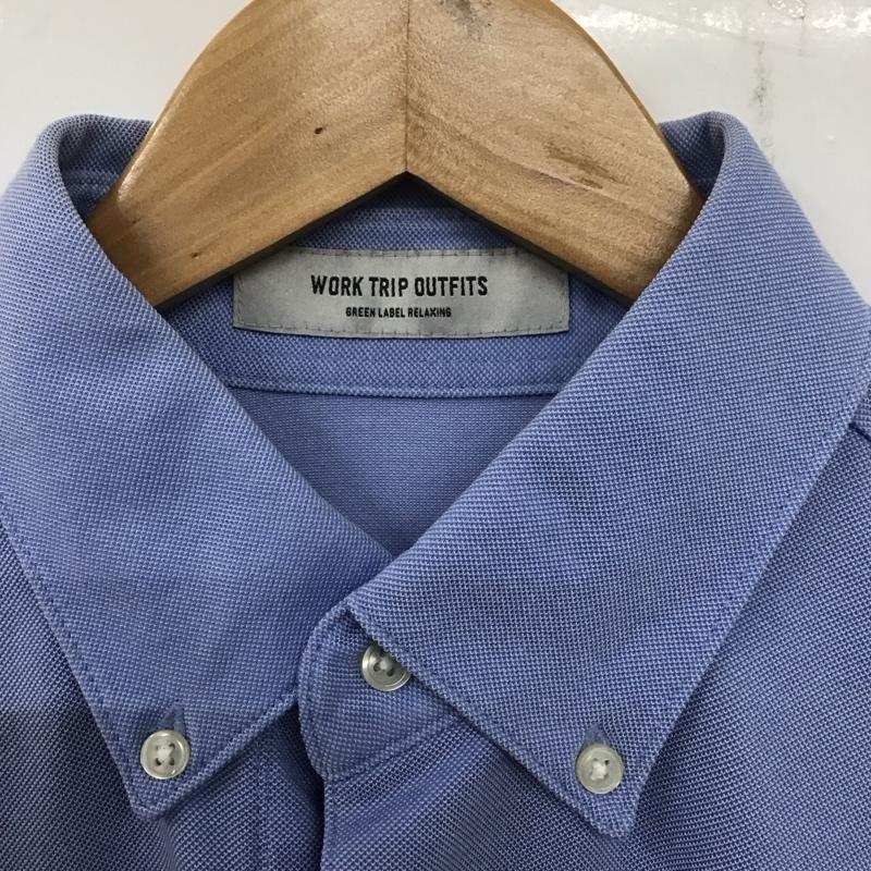 グリーンレーベルリラクシング green label relaxing ポロシャツ 半袖 3117-199-0135 WTOドライバーズアイボタンダウンポロシャツ 半袖カットソー XL 無地 水色 / ライトブルー / メンズ USED 古着 中古 10139170