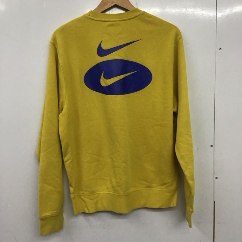 ナイキ NIKE トレーナー 長袖 DM5461-709 スウェット 裏起毛 バックプリント L ロゴ、文字 黄 / イエロー / メンズ USED 古着 中古 10138962