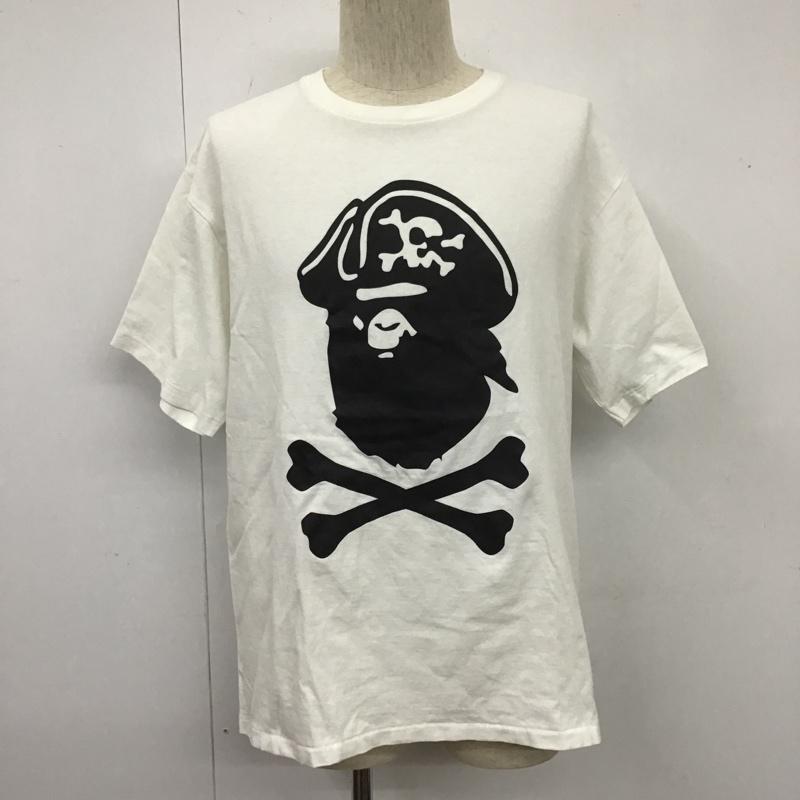 アベイシングエイプ A BATHING APE Tシャツ 半袖 半袖カットソー プリントTシャツ クルーネックカットソー XL プリント 白 / ホワイト / メンズ USED 古着 中古 10105546