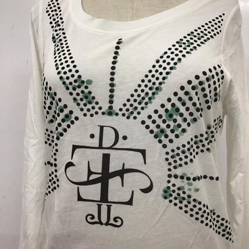 ディーゼル DIESEL Tシャツ 長袖 クルーネック ロンT XS ロゴ、文字 白 / ホワイト / レディース USED 古着 中古 10112344