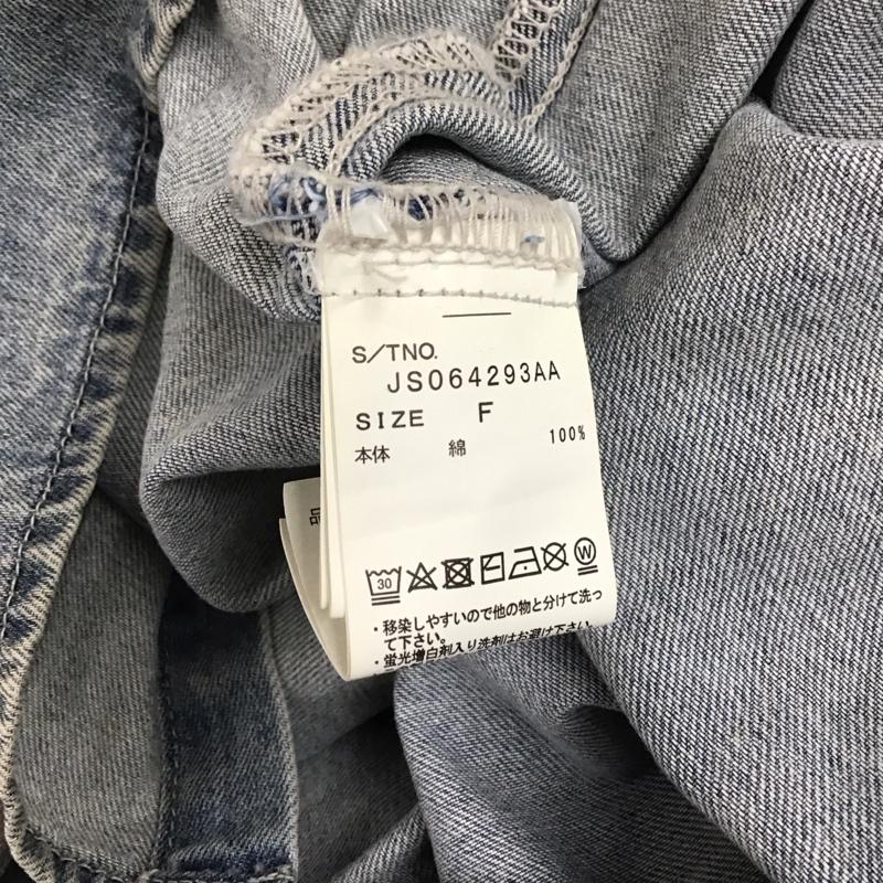 ジーナシス JEANASIS シャツ、ブラウス 半袖 JS064293AA デニムシャツ オーバーサイズ FREE 無地 青 / ブルー / レディース USED 古着 中古 10109528