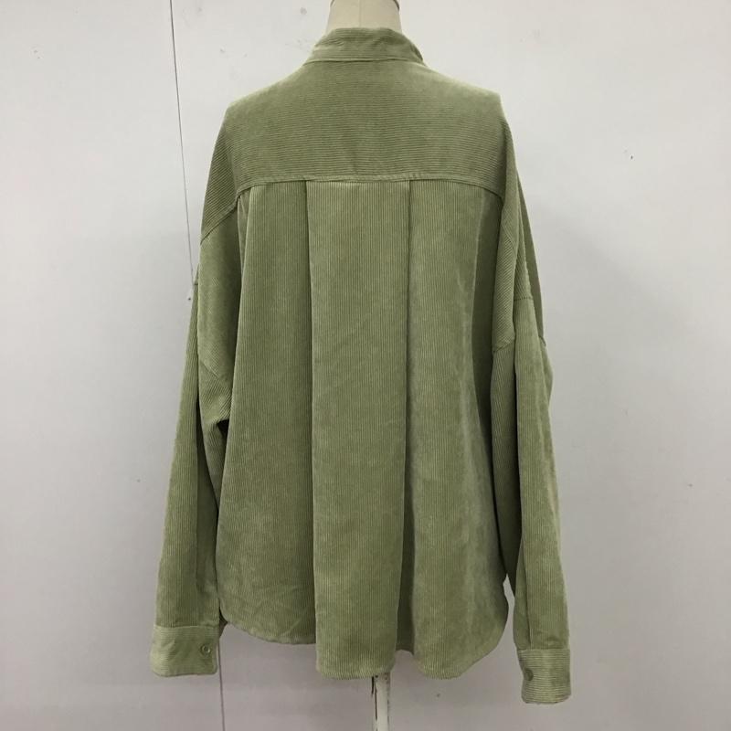 アイテムズ アーバンリサーチ ITEMS URBAN RESEARCH シャツ、ブラウス 長袖 長袖シャツ ノーカラーシャツ コーデュロイシャツ FREE 無地 緑 / グリーン / レディース USED 古着 中古 10123922