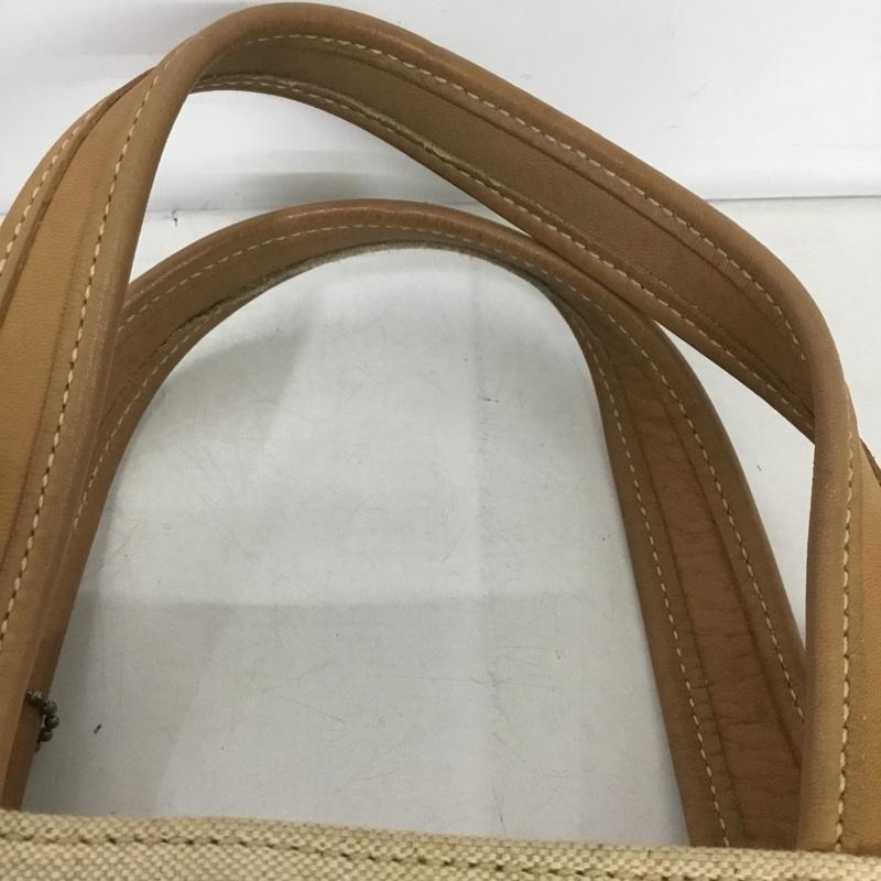 コーチ COACH ハンドバッグ ハンドバッグ 6121 キャンバス レザー 無地 ベージュ / ベージュ / レディース USED 古着 中古 10145865