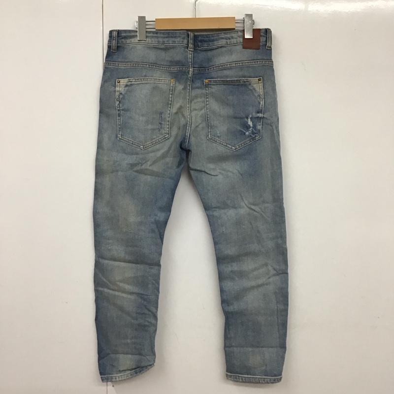 ザラベーシック ZARA BASIC パンツ デニム、ジーンズ デニムパンツ スリムパンツ カジュアルパンツ ストレッチパンツ 40 ダメージ加工 インディゴ / インディゴ / メンズ USED 古着 中古 10130706