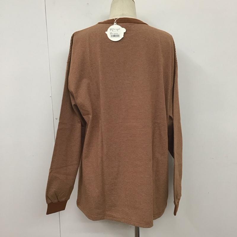 ケボズ KEBOZ カットソー 長袖 kbzfw22ls032 長袖Tシャツ ボーダーカットソー クルーネックカットソー XL ボーダー柄 X ロゴ、文字 茶 / ブラウン / メンズ USED 古着 中古 10106748