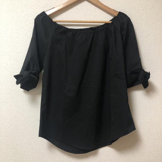 アンド ドット ノスタルジア &. NOSTALGIA カットソー 七分袖 無地 黒 / ブラック /  レディース USED 古着 中古 10002423