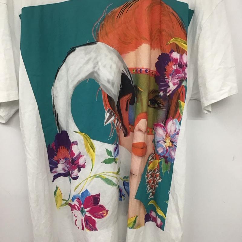 ザラ ZARA Tシャツ 半袖 M プリント 白 / ホワイト / レディース USED 古着 中古 10139578