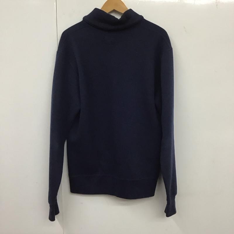 アベイシングエイプ A BATHING APE カーディガン 長袖 長袖カーディガン 前ボタン スウェットカーディガン L ロゴ、文字 紺 / ネイビー / メンズ USED 古着 中古 10132423