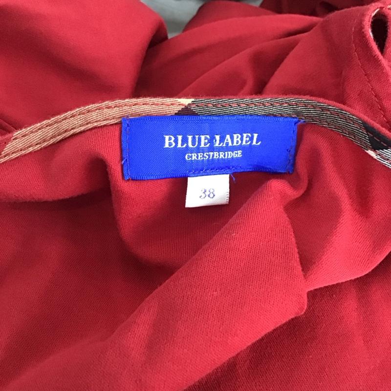 ブルーレーベル・クレストブリッジ BLUE LABEL CRESTBRIDGE カットソー 長袖 55P22-538-16 肩ボタン ボートネック 38 ワンポイント 赤 / レッド / レディース USED 古着 中古 10120041
