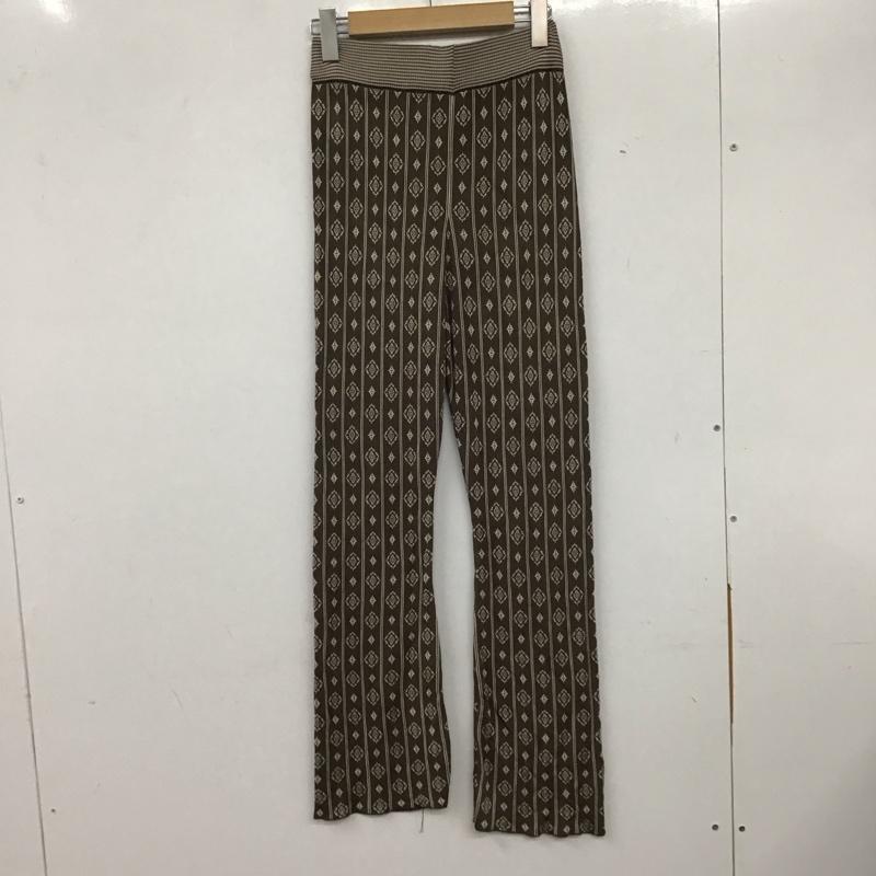 ムルーア MURUA ボトムス ボトムス ニットパンツ FREE 総柄 茶 / ブラウン / レディース USED 古着 中古 10137748