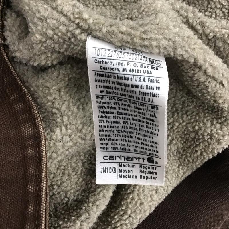 カーハート Carhartt ジャケット、上着 ジャンパー、ブルゾン ジップアップジャケットパーカー アウター 裏地ボア M ロゴ、文字 茶 / ブラウン / メンズ USED 古着 中古 10137096