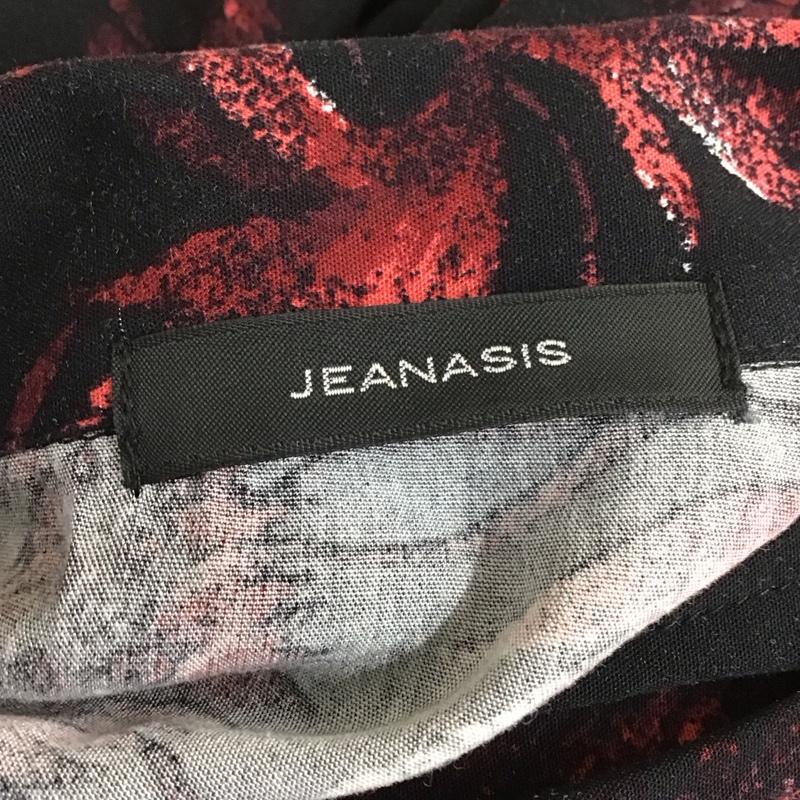 ジーナシス JEANASIS シャツ、ブラウス 半袖 JS062894MC 開襟シャツ オープンカラー FREE 総柄 黒 / ブラック / X 赤 / レッド / レディース USED 古着 中古 10113851