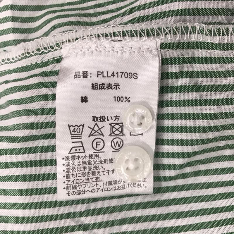ユーエスポロアッスン U.S.POLO ASSN. シャツ、ブラウス 半袖 半袖シャツ カラーシャツ 半袖カットソー ストライプシャツ LL ストライプ 白 / ホワイト / X 緑 / グリーン / レディース USED 古着 中古 10116933